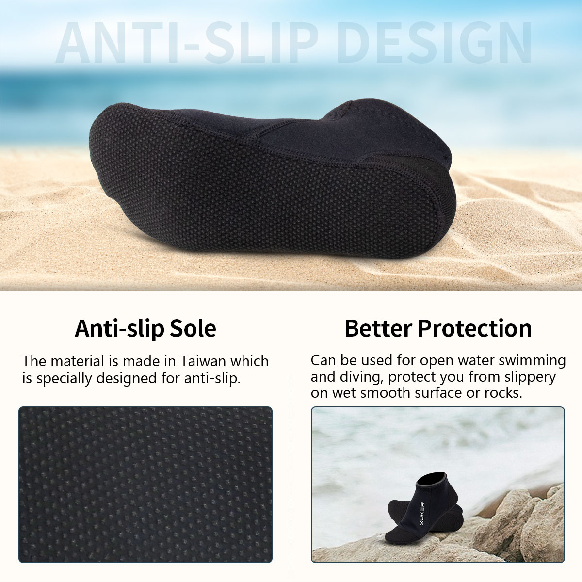 3mm Neoprene Socks Beach Volle - Snorkel Dry Top 评论和价格