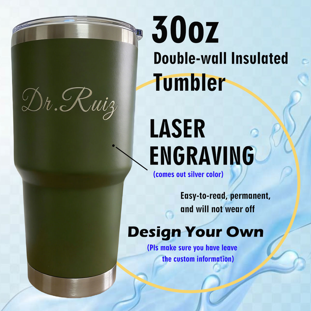 Custom Personalized 30 oz Vacu - Aquatic Gym 评论和价格