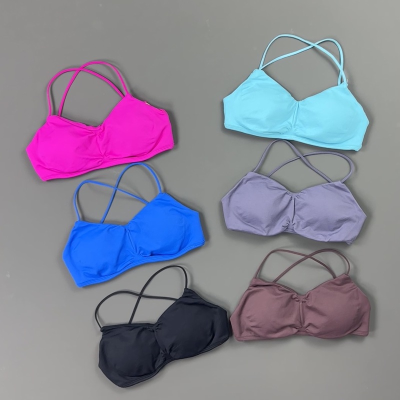 HISTELLO Front Ruched Cross Ba - Aquatic Sports Bra 评论和价格