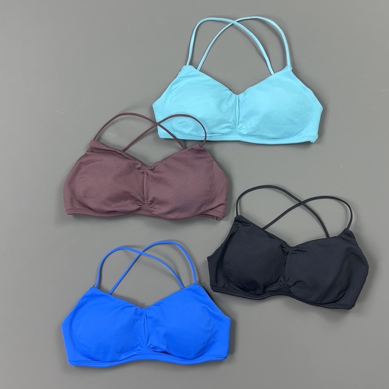 HISTELLO Front Ruched Cross Ba - Aquatic Sports Bra 评论和价格