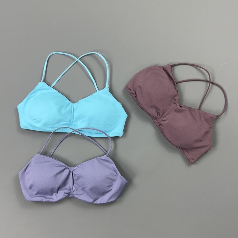 HISTELLO Front Ruched Cross Ba - Aquatic Sports Bra 评论和价格