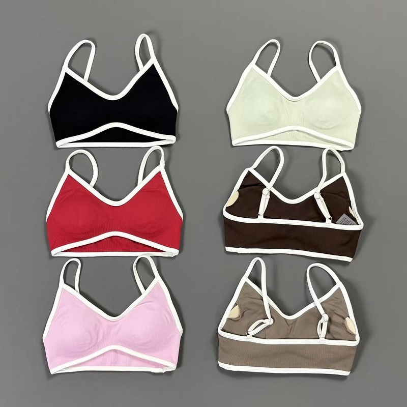 Women Contrastline Yoga Bra V  - Aquatic Sports Bra 评论和价格
