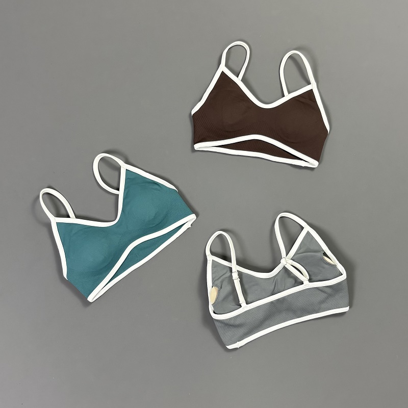 Women Contrastline Yoga Bra V  - Aquatic Sports Bra 评论和价格